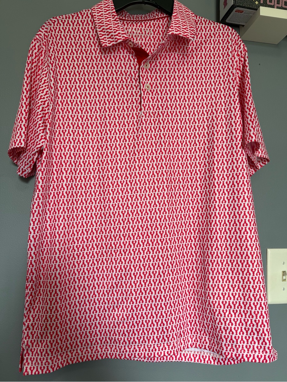 Men's Maelreg Lobster Print Performance Polo | Size Medium | Athleisure Golf